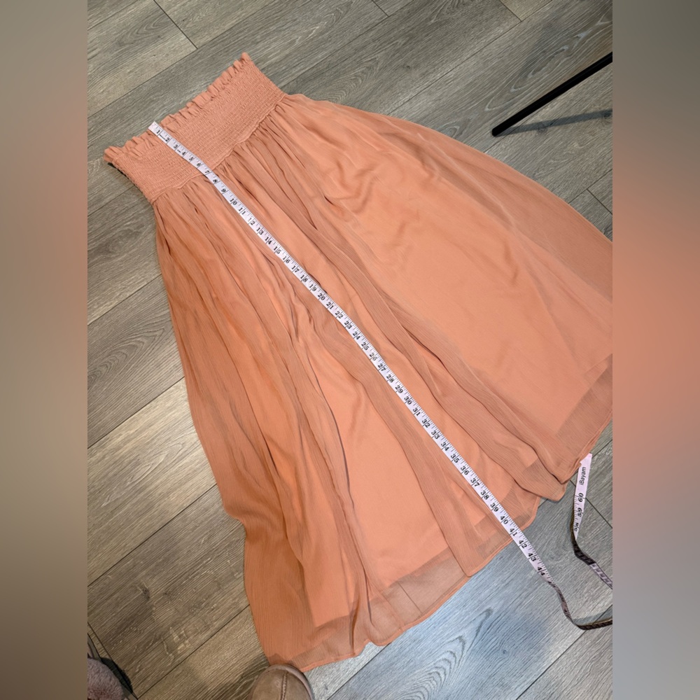 Anthropologie Two-Tone Pleated Maxi Skirt Dress in Beige and Camel - Picture 8 of 12